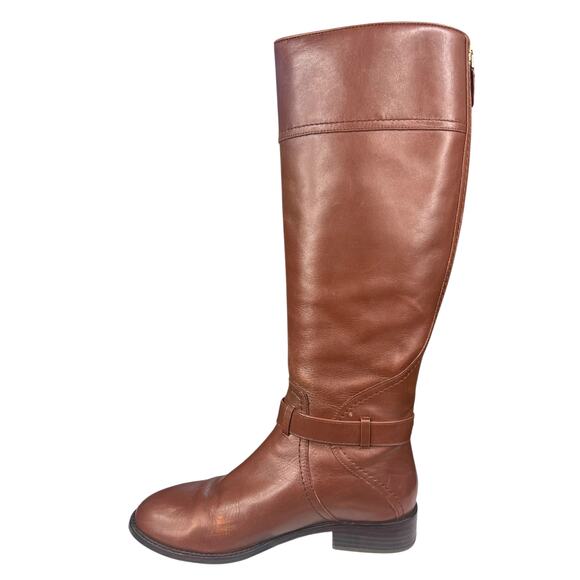 Tory Burch Women’s Adeline Brown Leather Tall Riding Boot Size US 8 - Picture 2 of 13
